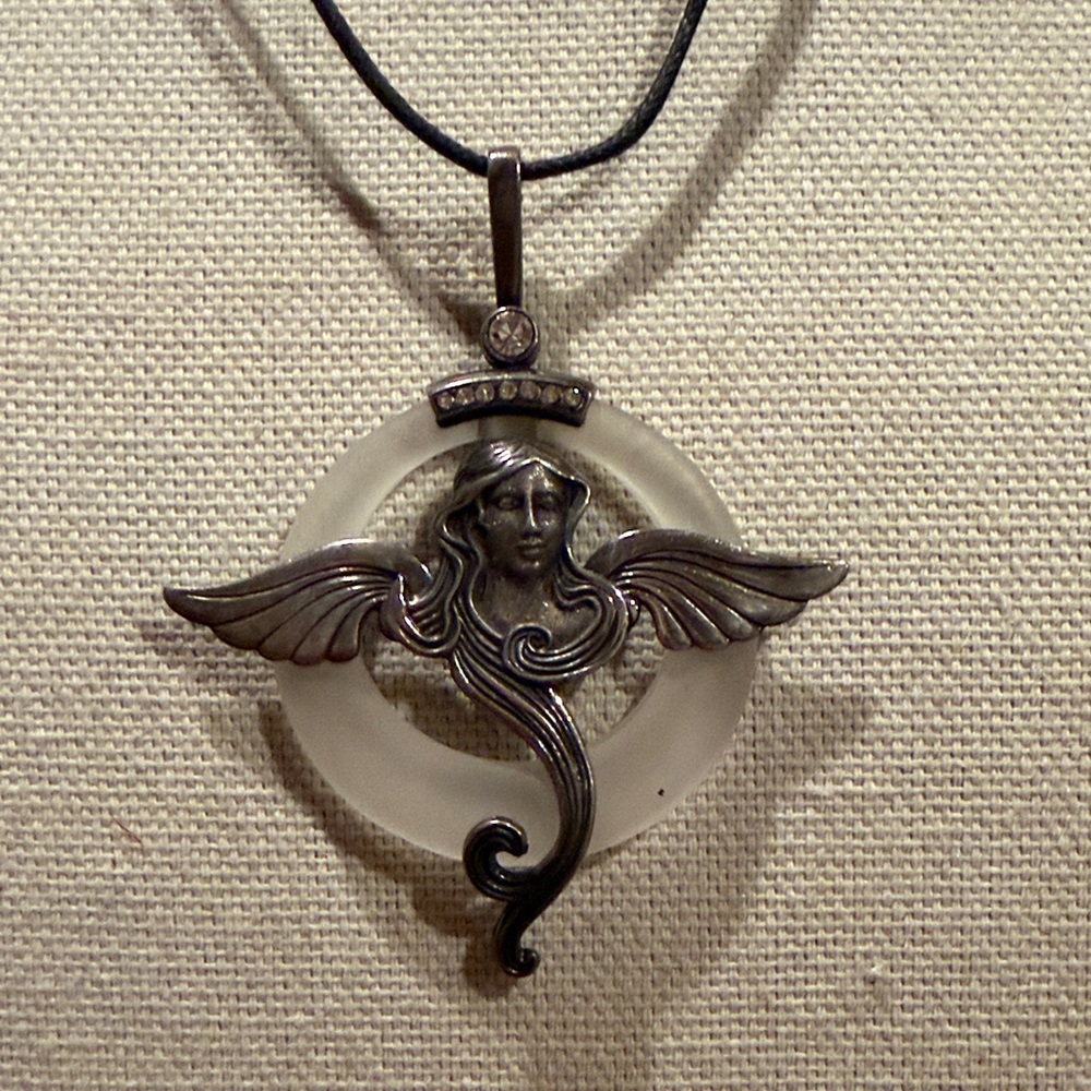 Elegant Sterling Silver Angel Pendant Necklace